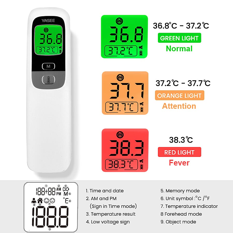 Non Contact Thermometer with LCD Function (Measurement Range- 82.4 - 109.2 Degree Fahrenheit) (2xAAA Battery not Included) 32 Memory