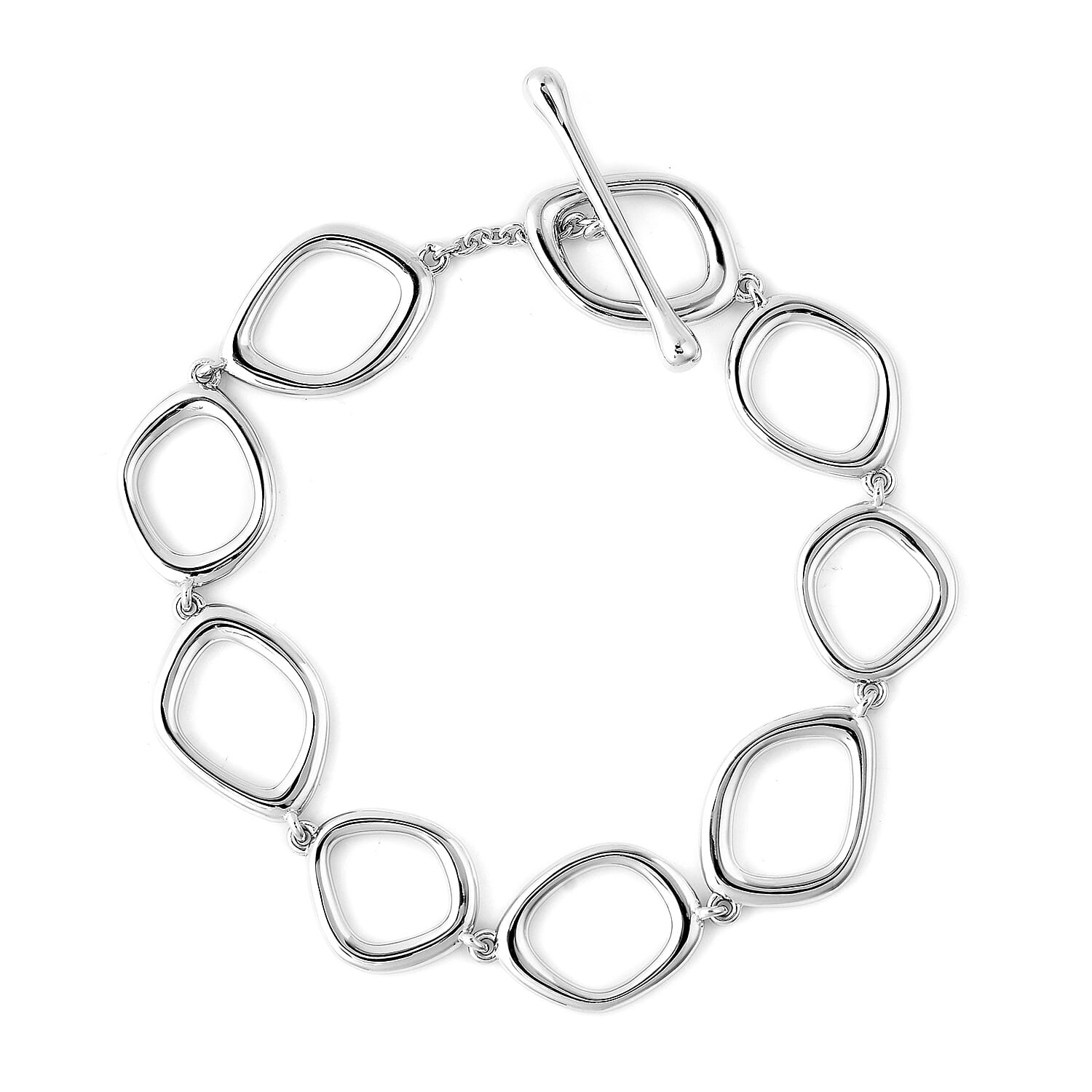 LucyQ Fluid Design Bracelet (Size 8) in Rhodium Overlay Sterling Silver