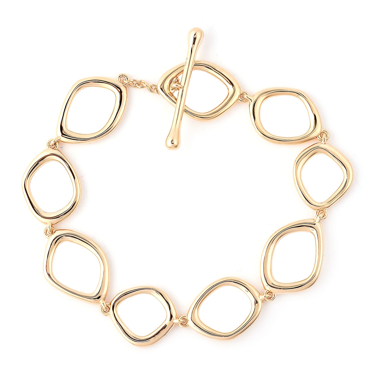 LucyQ Fluid Design Bracelet (Size 8) in Yellow Gold Overlay Sterling Silver
