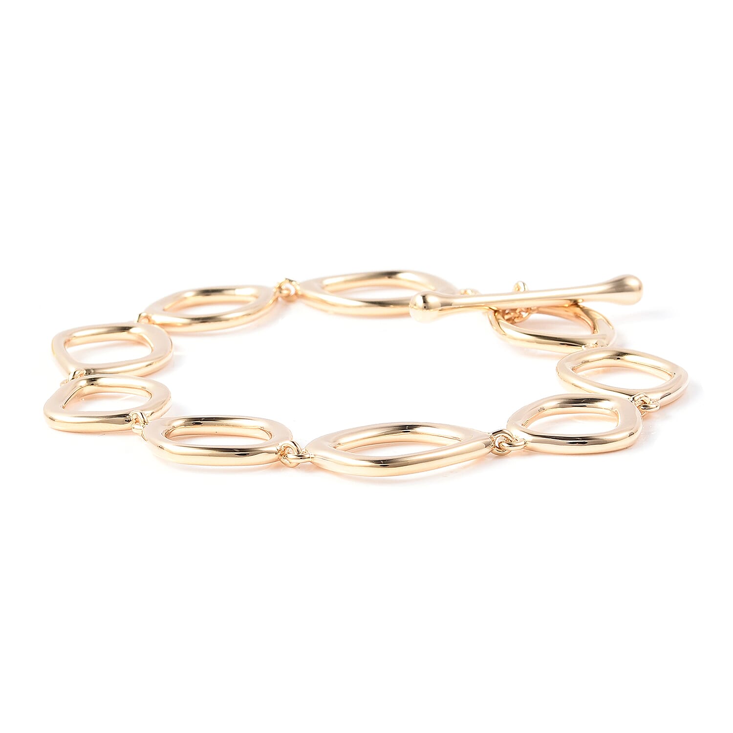 LucyQ Fluid Design Bracelet (Size 8) in Yellow Gold Overlay Sterling Silver