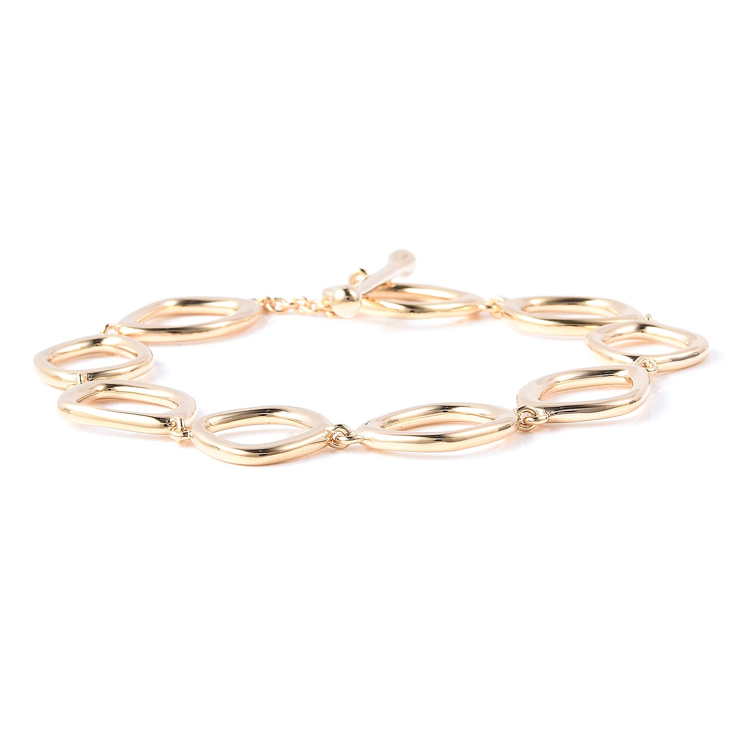 LucyQ Fluid Design Bracelet (Size 8) in Yellow Gold Overlay Sterling Silver