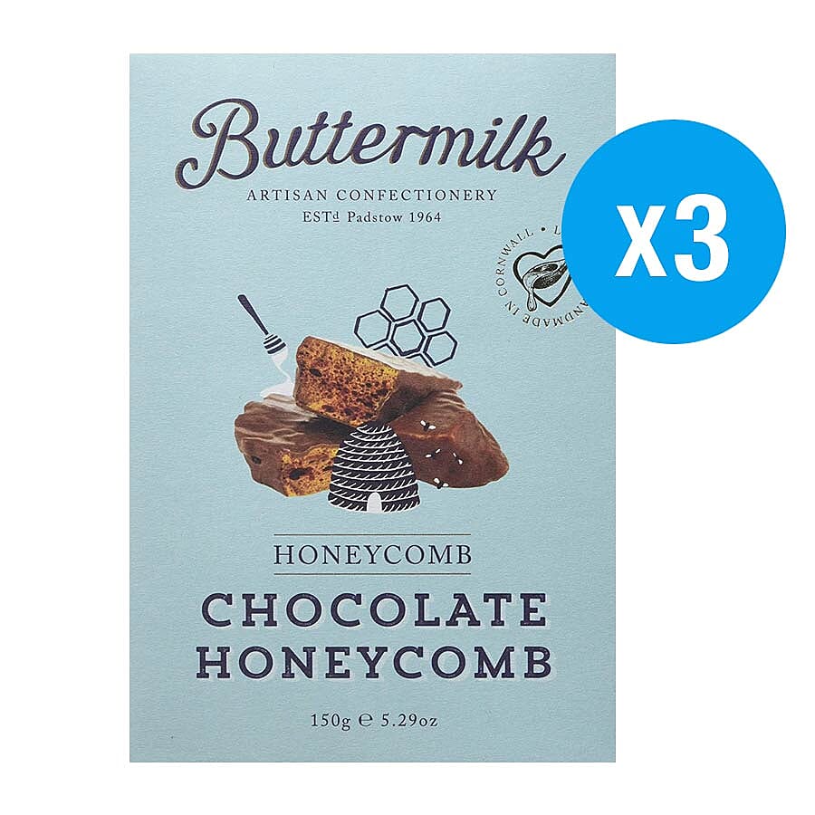 Buttermilk 3 x 150g Chocolate Honeycomb sharing box