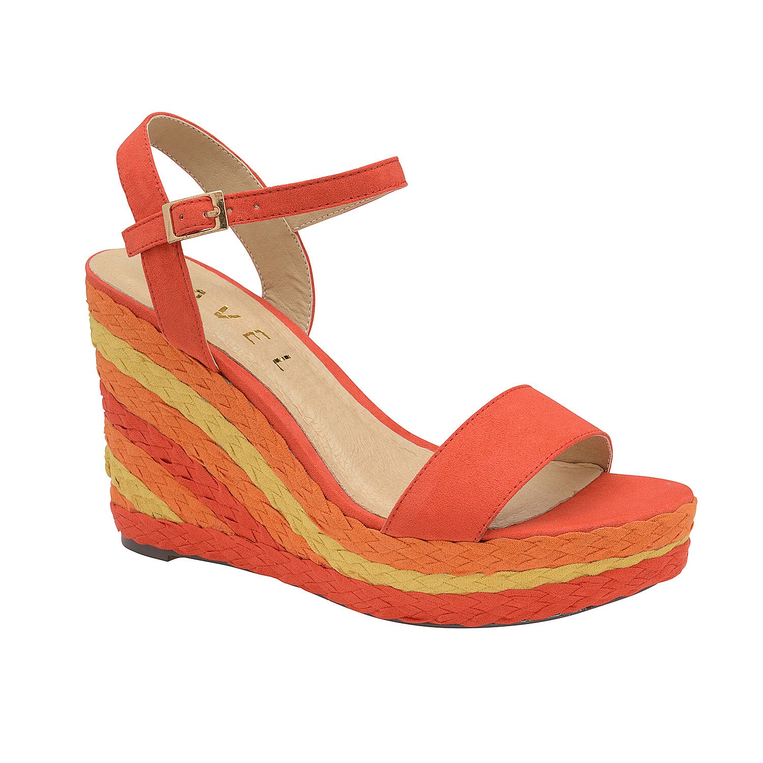 Ravel Dixie Wedge Open-Toe Sandals (Size 3) - Red
