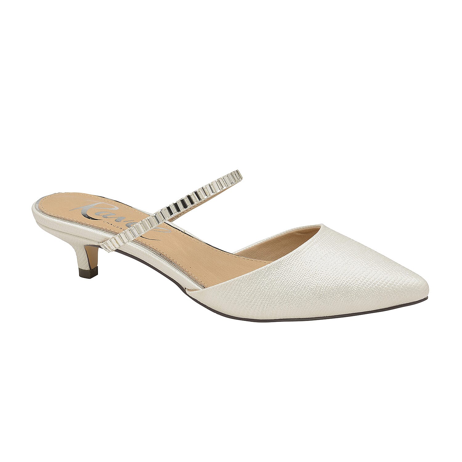 Ravel Odessa Kitten-Heel Mule Shoes (Size 4) - White