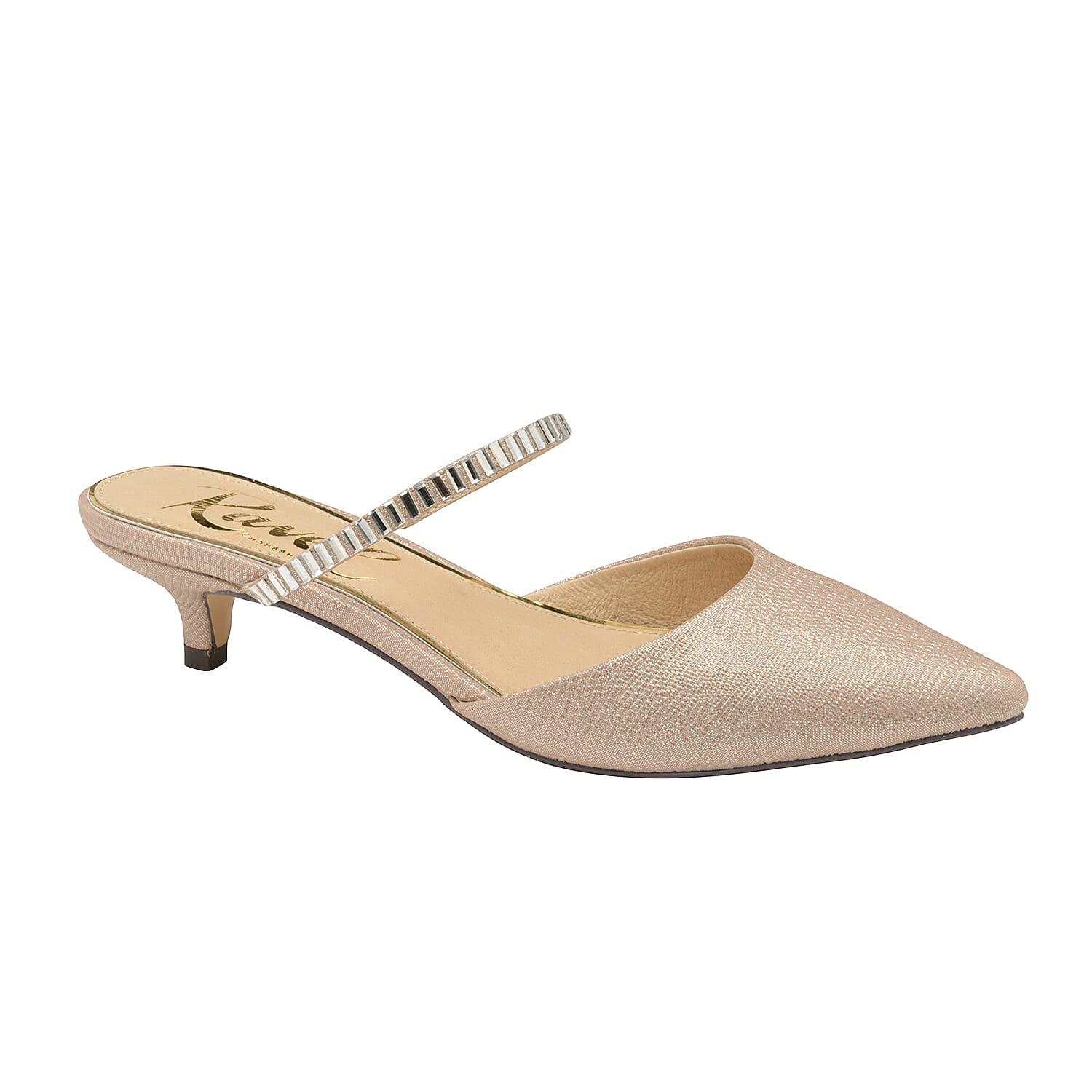 Ravel Odessa Kitten-Heel Mule Shoes (Size 5) - Rose Gold
