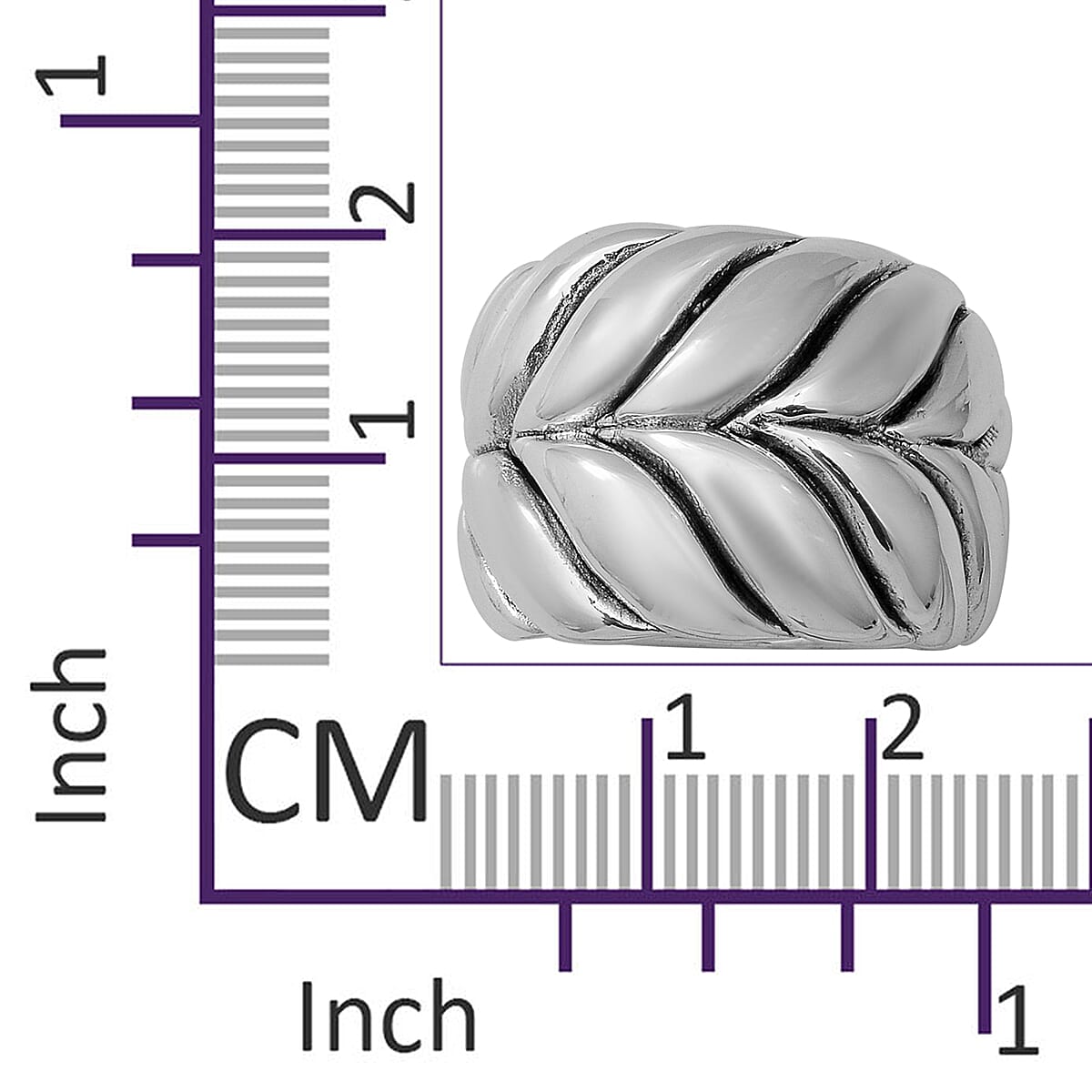 Sterling Silver Braided Band Ring, Silver wt 6.50 Gms