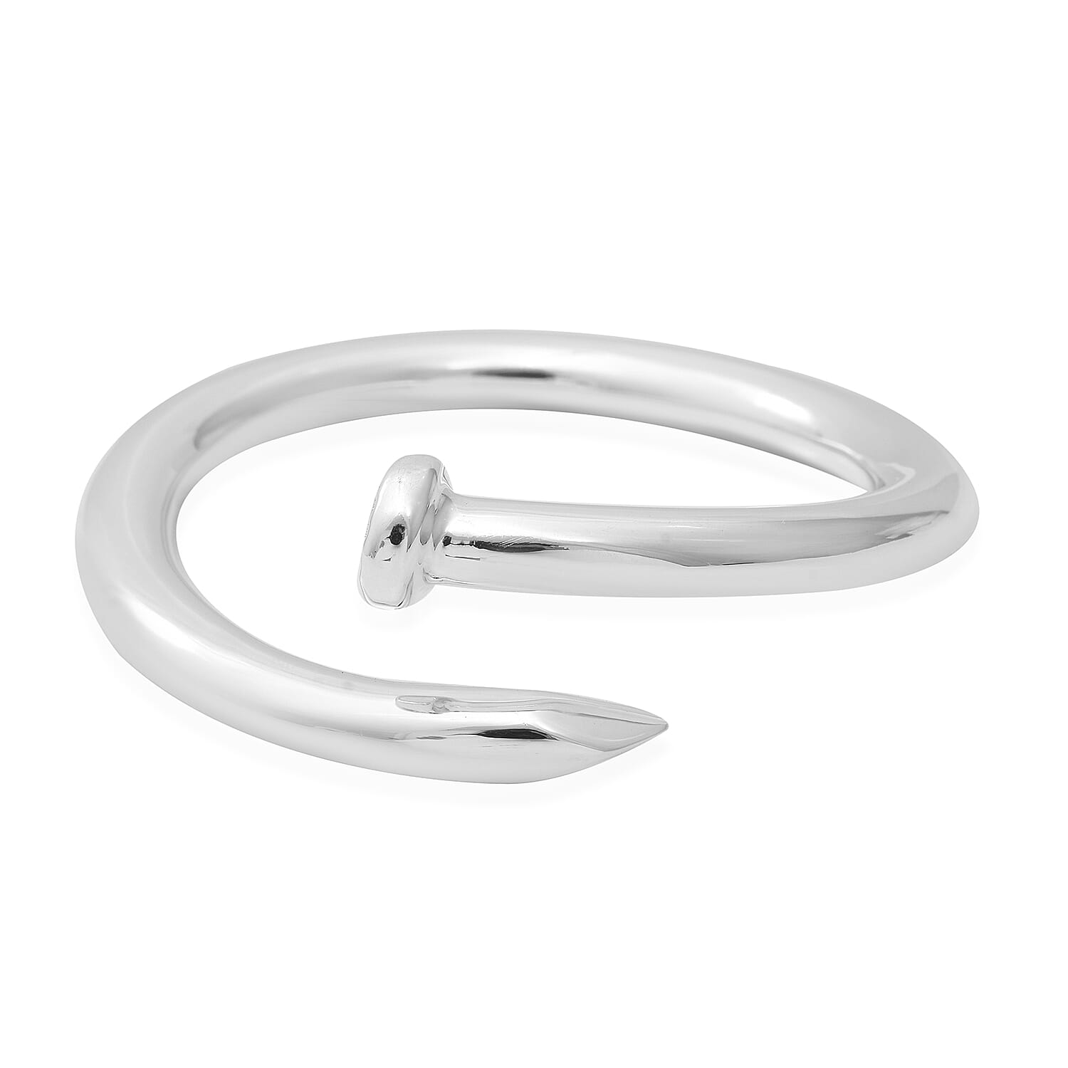 Thai Sterling Silver Nail Bangle (Size 7.25)