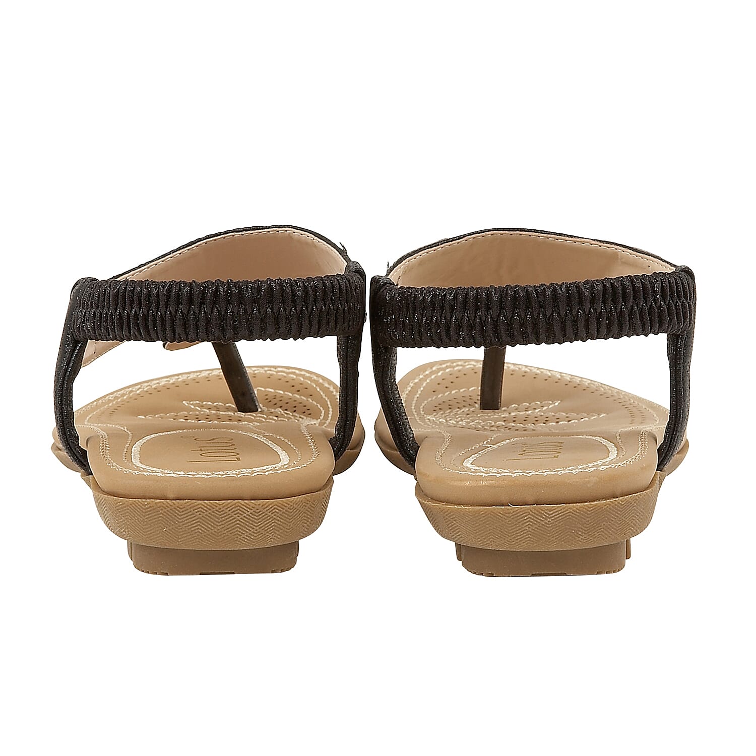 Lotus Black Delia Flat Toe-Post Sandals (Size 3)