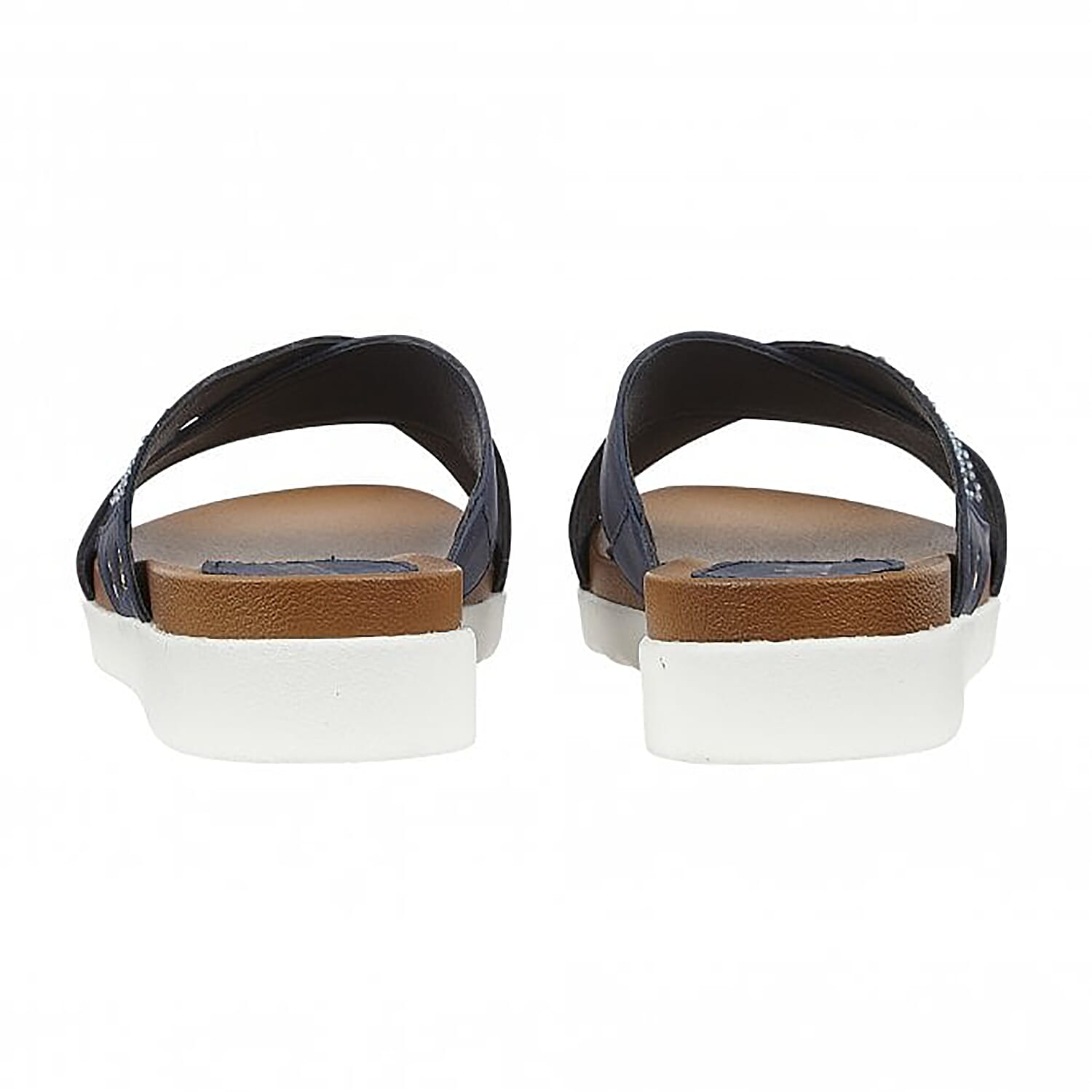 Lotus Navy Sharon Flat Mule Sandals (Size 8)