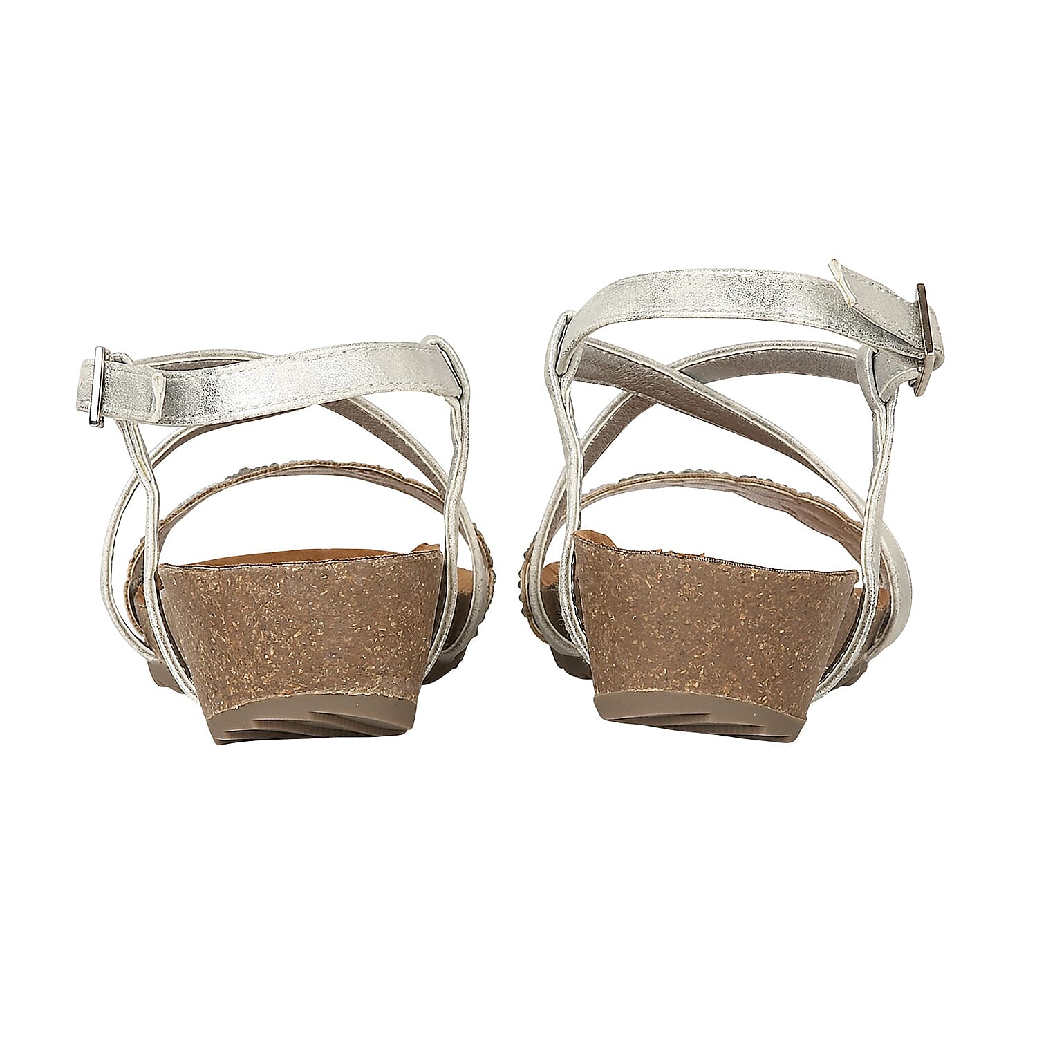 Lotus Silver Glitz Sienna Wedge Sandals