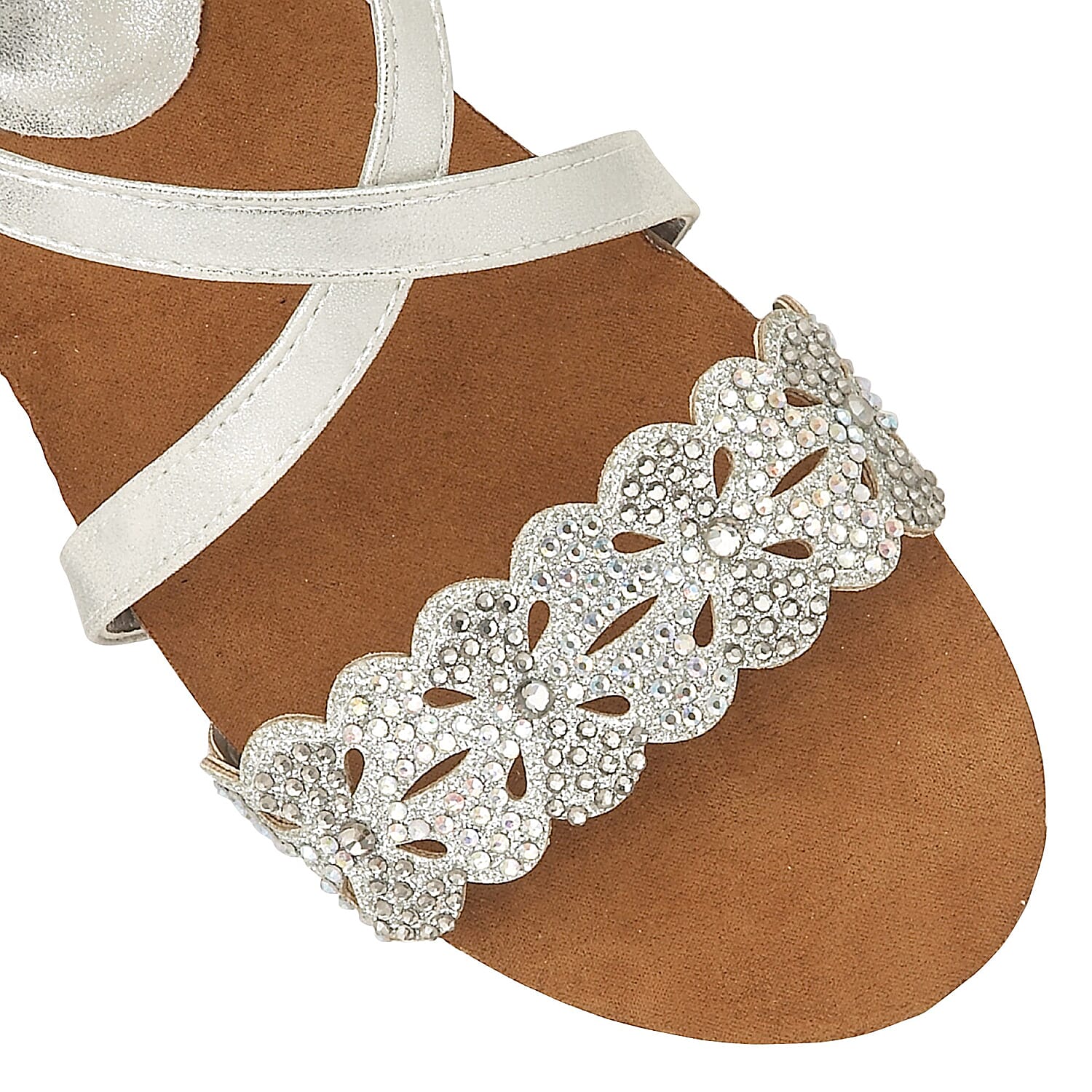 Lotus Silver Glitz Sienna Wedge Sandals