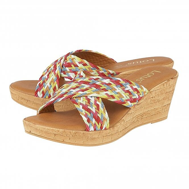 Lotus Rainbow-Multi Jacinta Mule Wedge Sandals (Size 3)