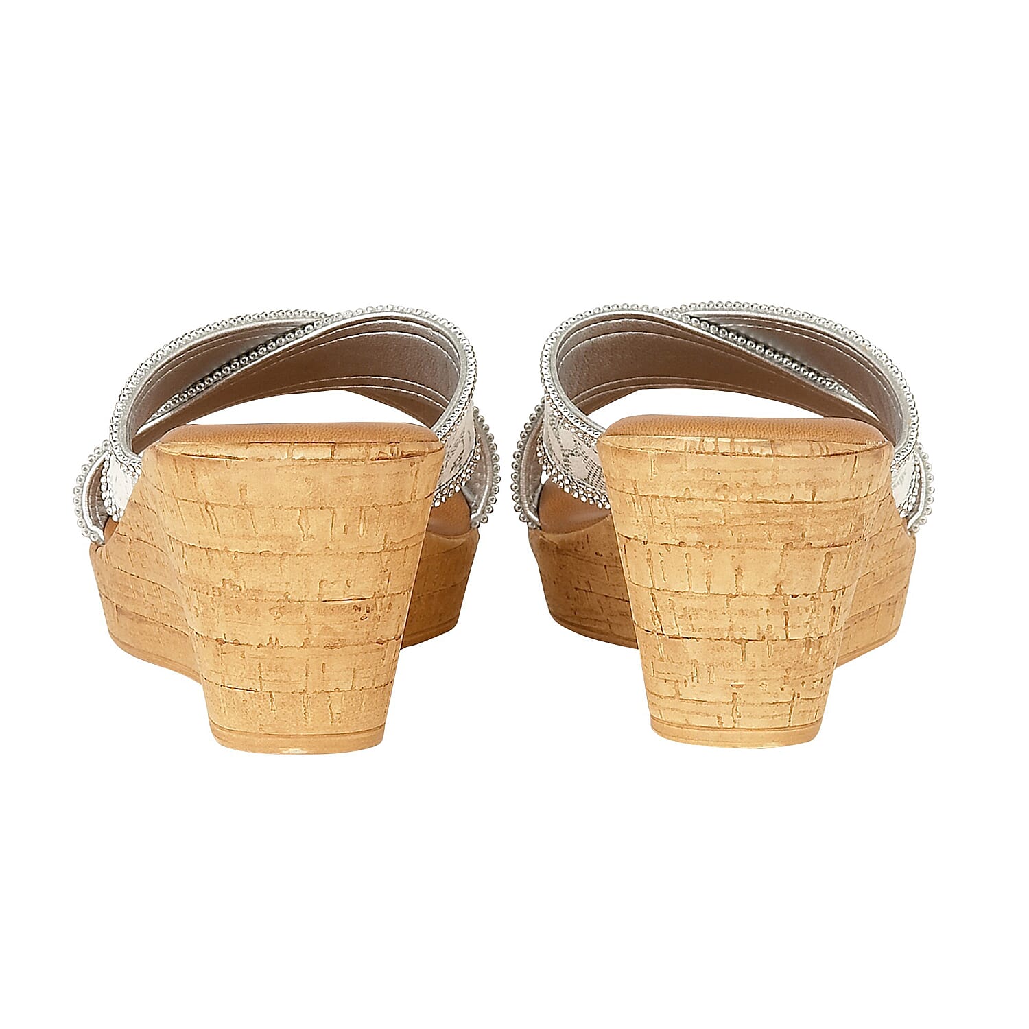 Lotus White Perla Mule Wedge Sandals