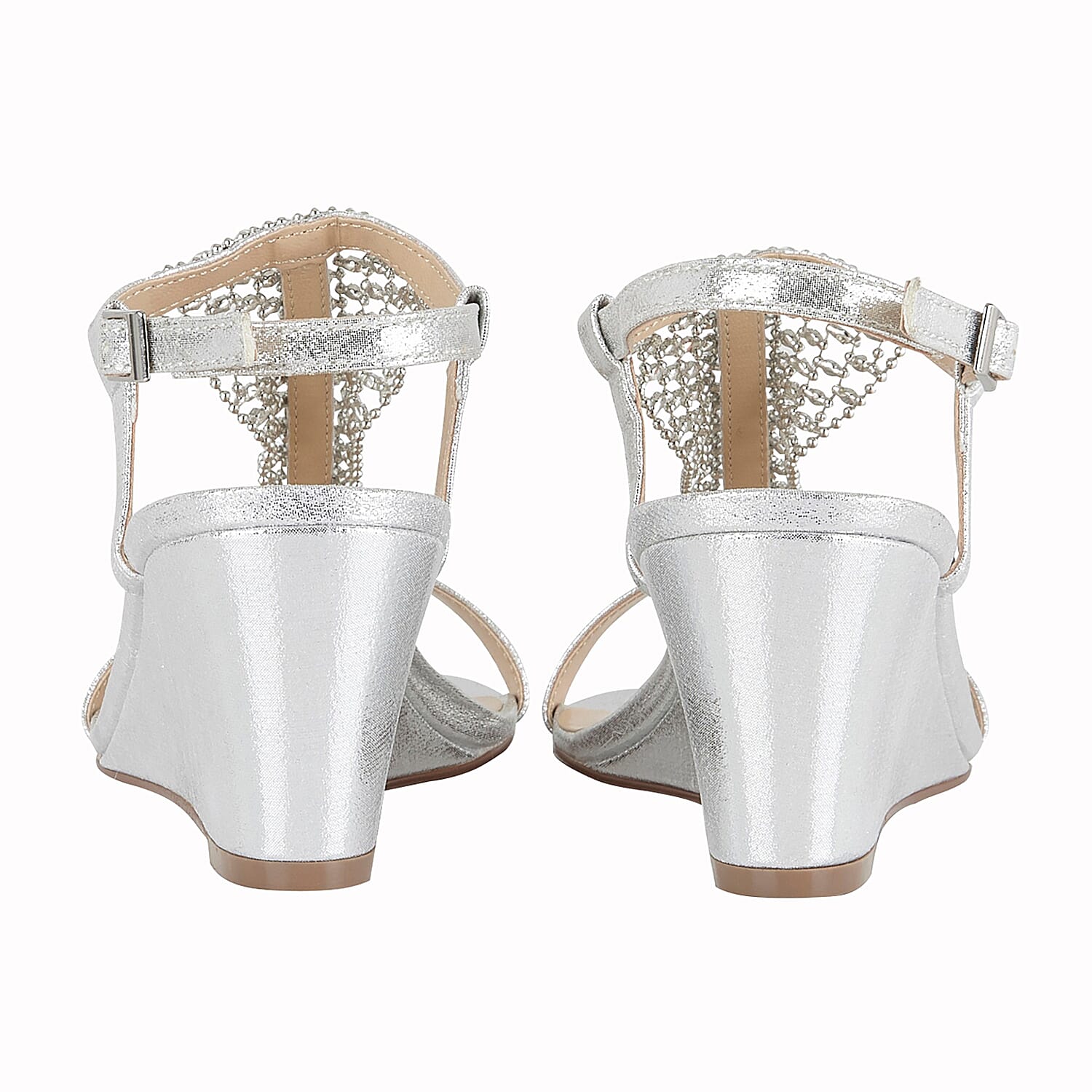 Lotus Silver Kassidy Wedge Sandals (Size 3)