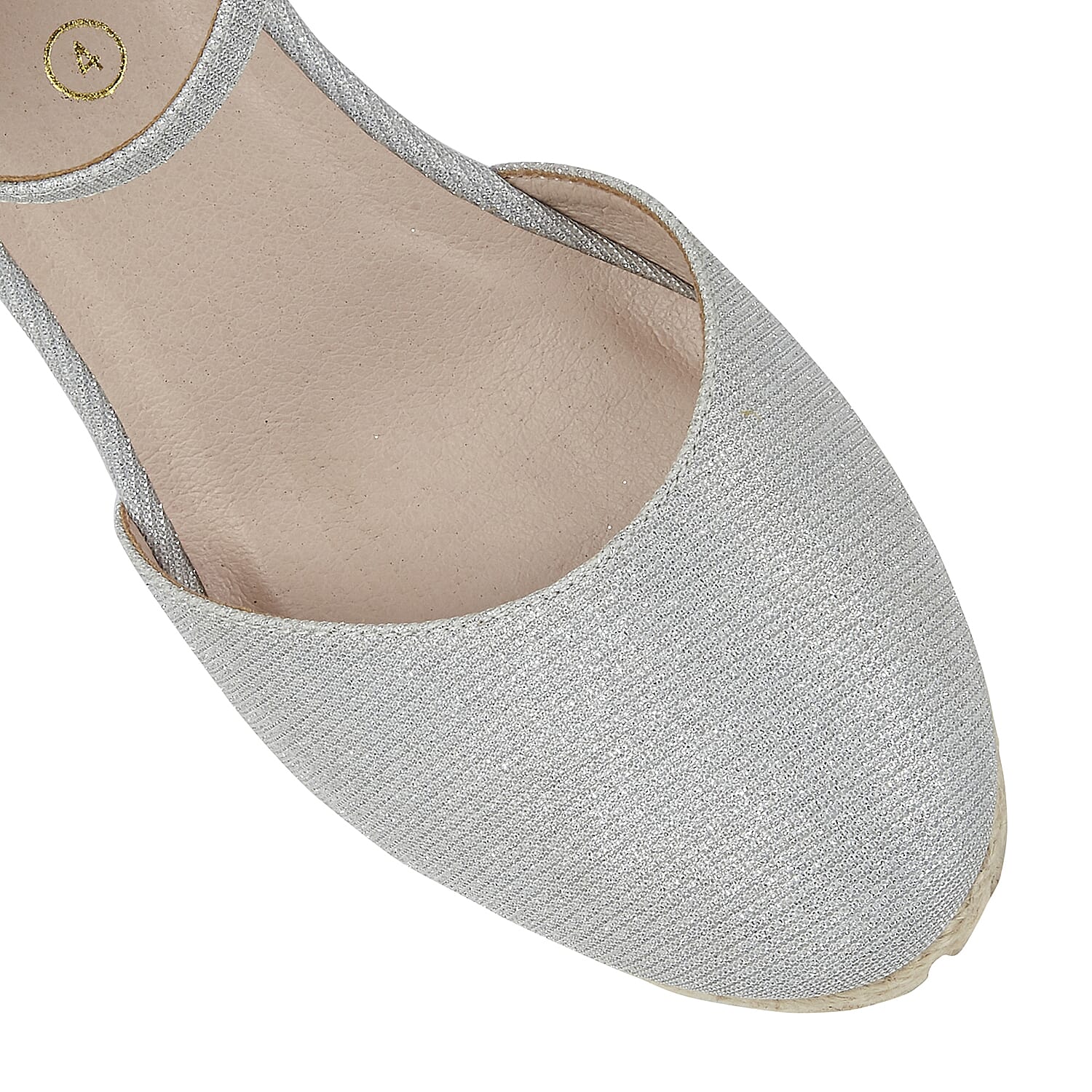 Lotus Silver Shimmer Textile Maira Wedge Shoes (Size 4)