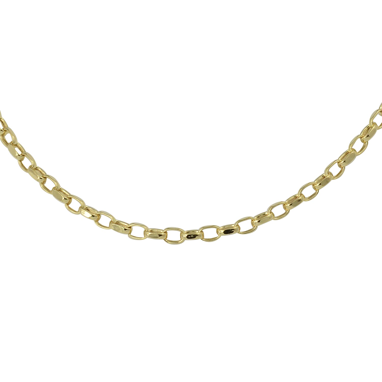 9K Yellow Gold Diamond Cut Oval Belcher Chain (Size 20), Gold wt 2.27 Gms