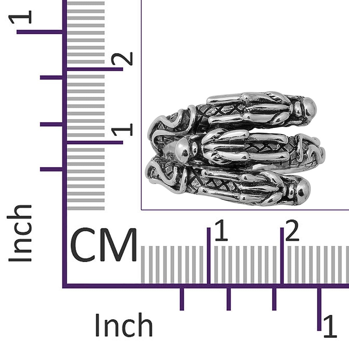 One Time Deal- Sterling Silver Dragon Ring, Silver wt 10.46 Gms