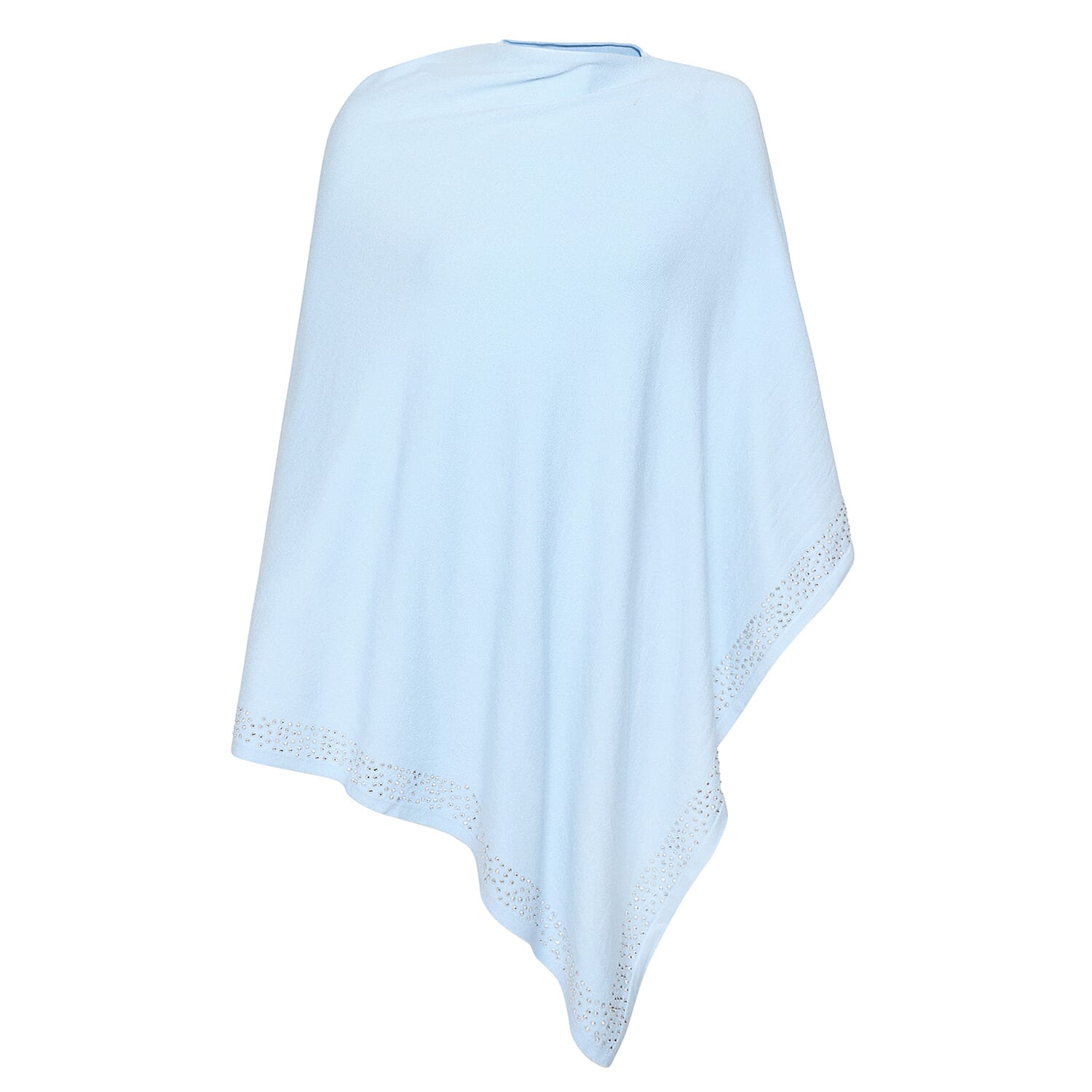 Kris Ana Scatter Border Poncho One Size (8-20) - Baby Blue