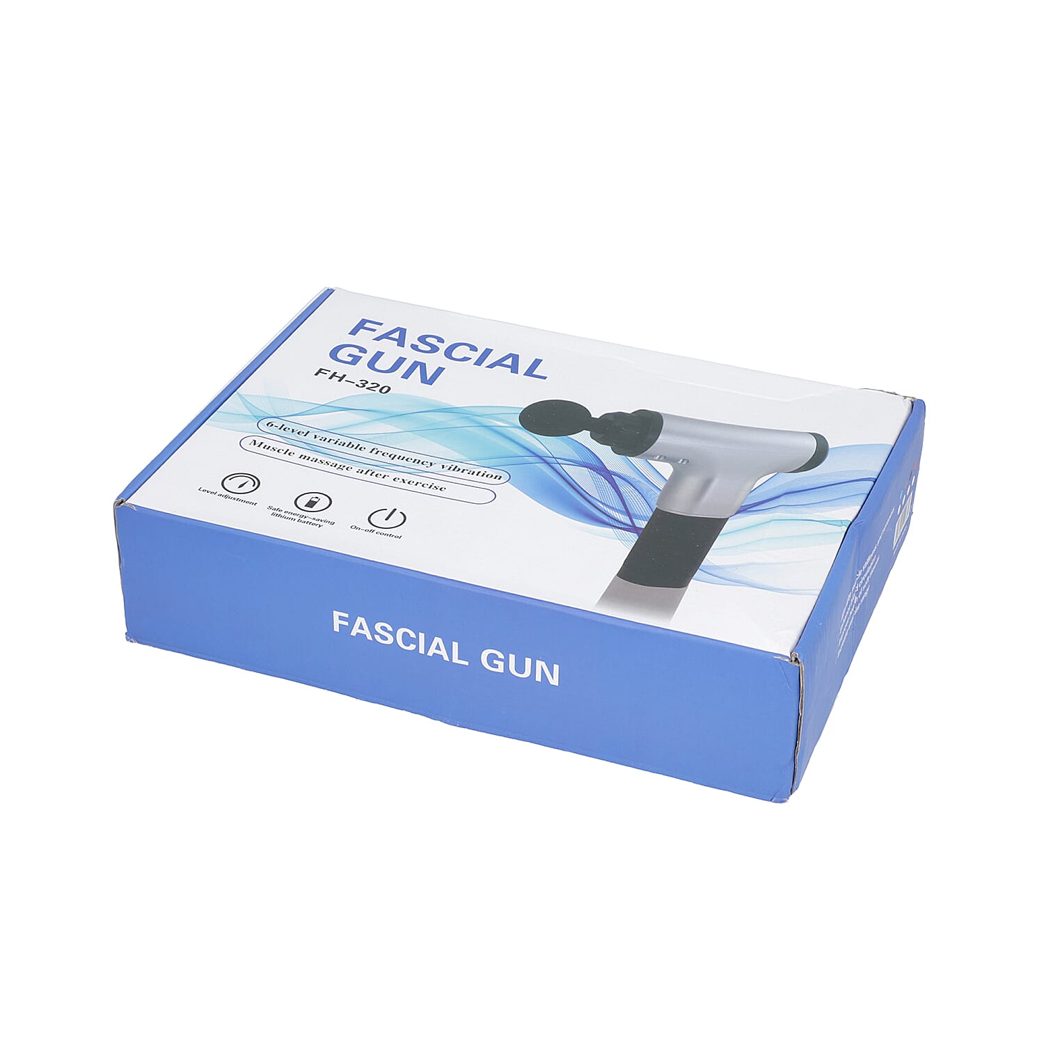 Handheld Rechargeable Physio Massage Gun with 4 Detachable Massage Head (Size 17x6x21.5 Cm) - Black and Grey