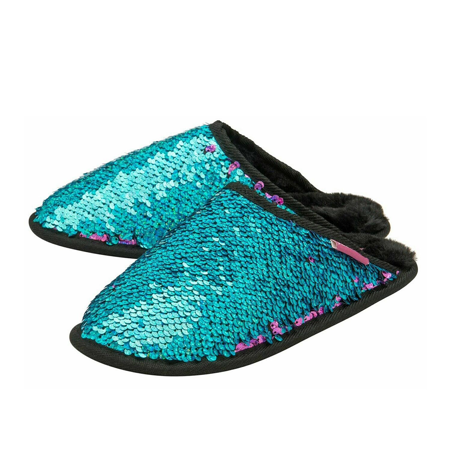 Dunlop Mule Sequin Slippers (Size 3) - Blue and Multi