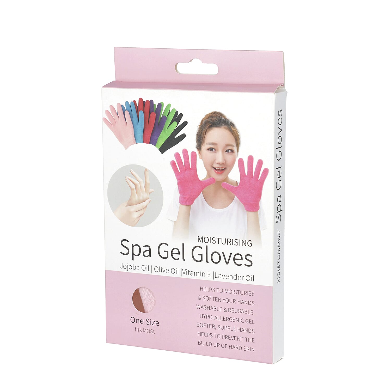 SPA Moisturizing Gel Gloves (Size 19x13 Cm) - Pink