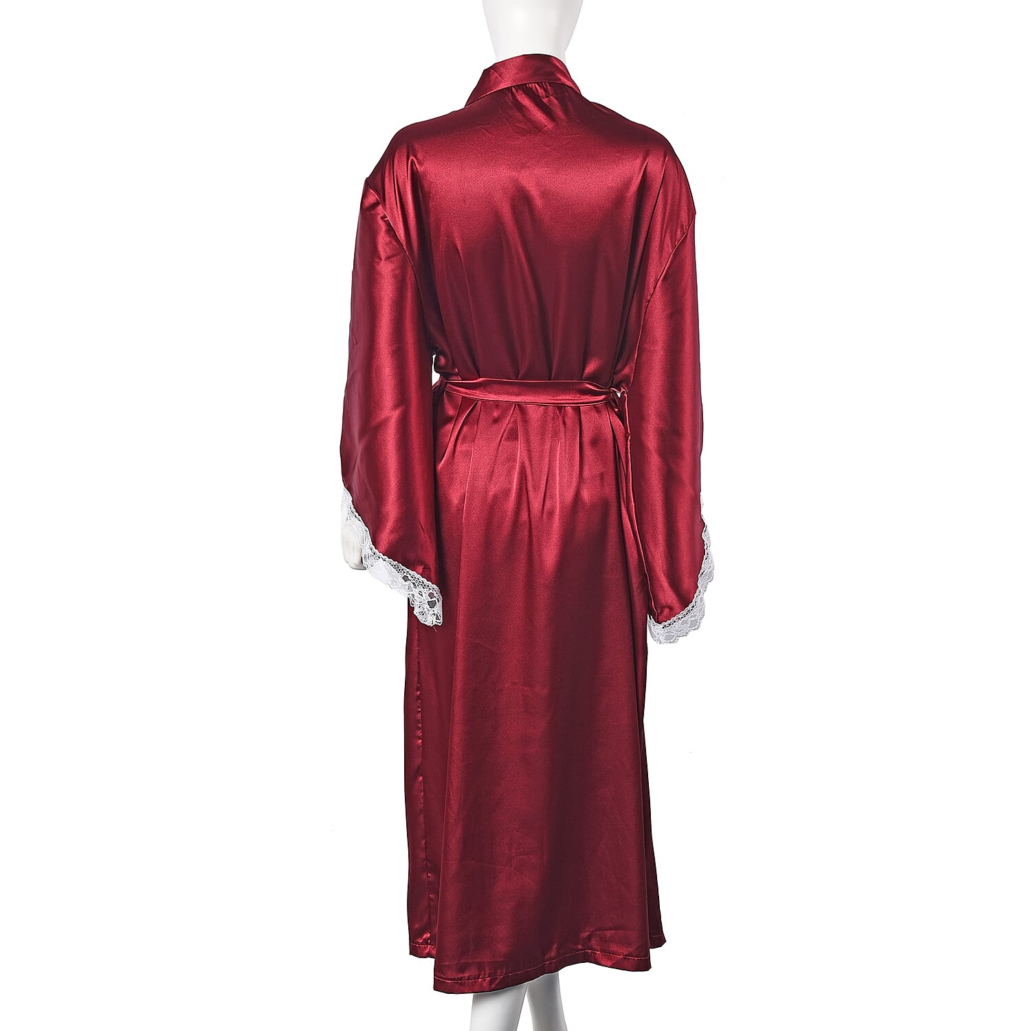 Solid Wine Colour Satin Feel Long Kimono (Size 65x130 Cm)