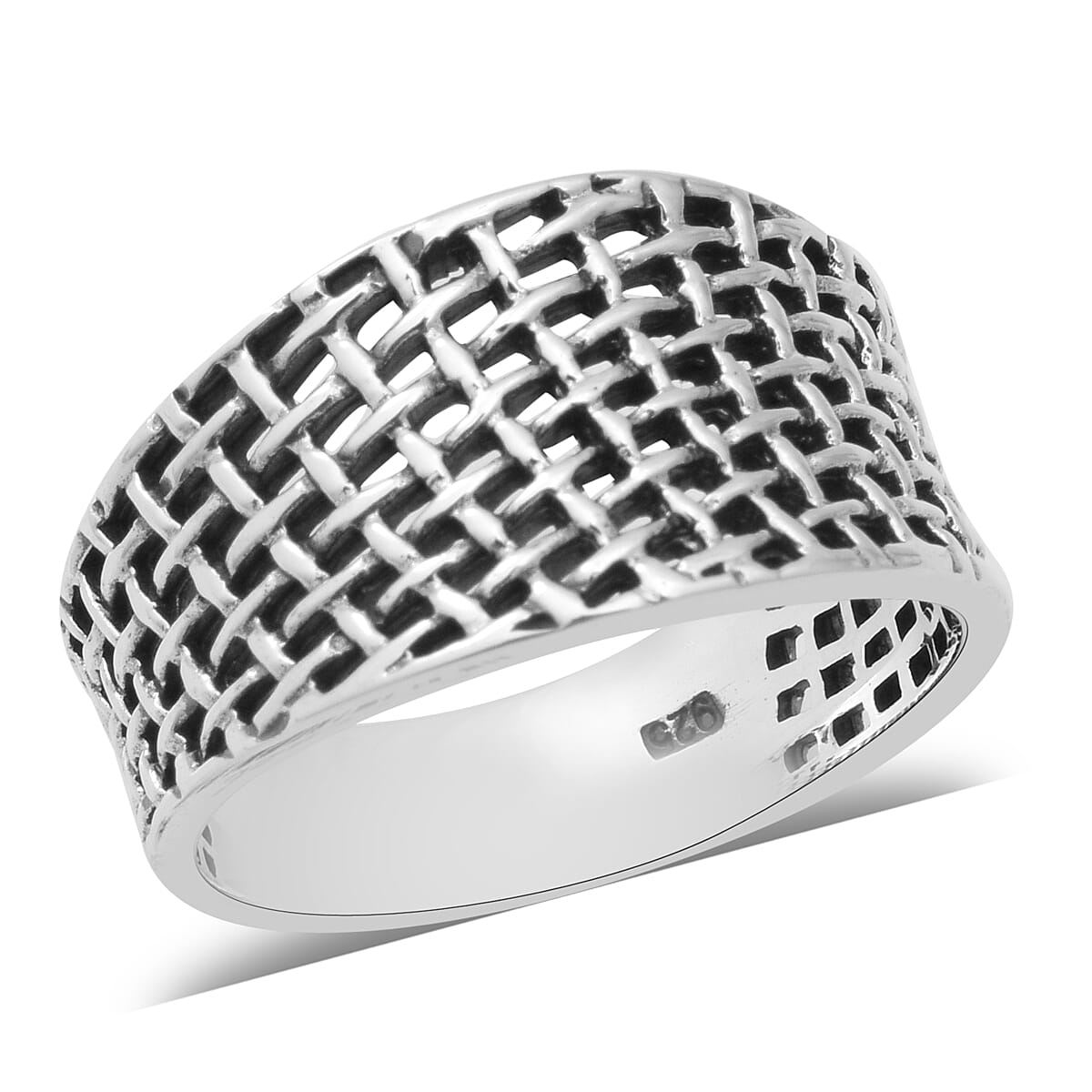 Sterling Silver Weave Net Ring