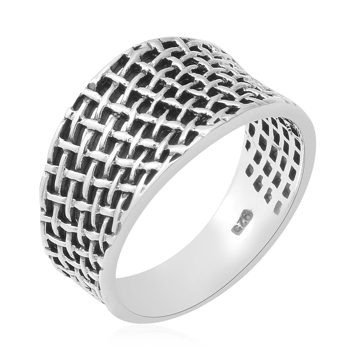 Sterling Silver Weave Net Ring