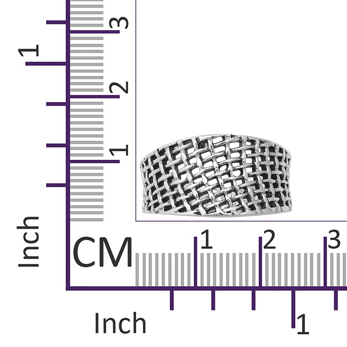 Sterling Silver Weave Net Ring