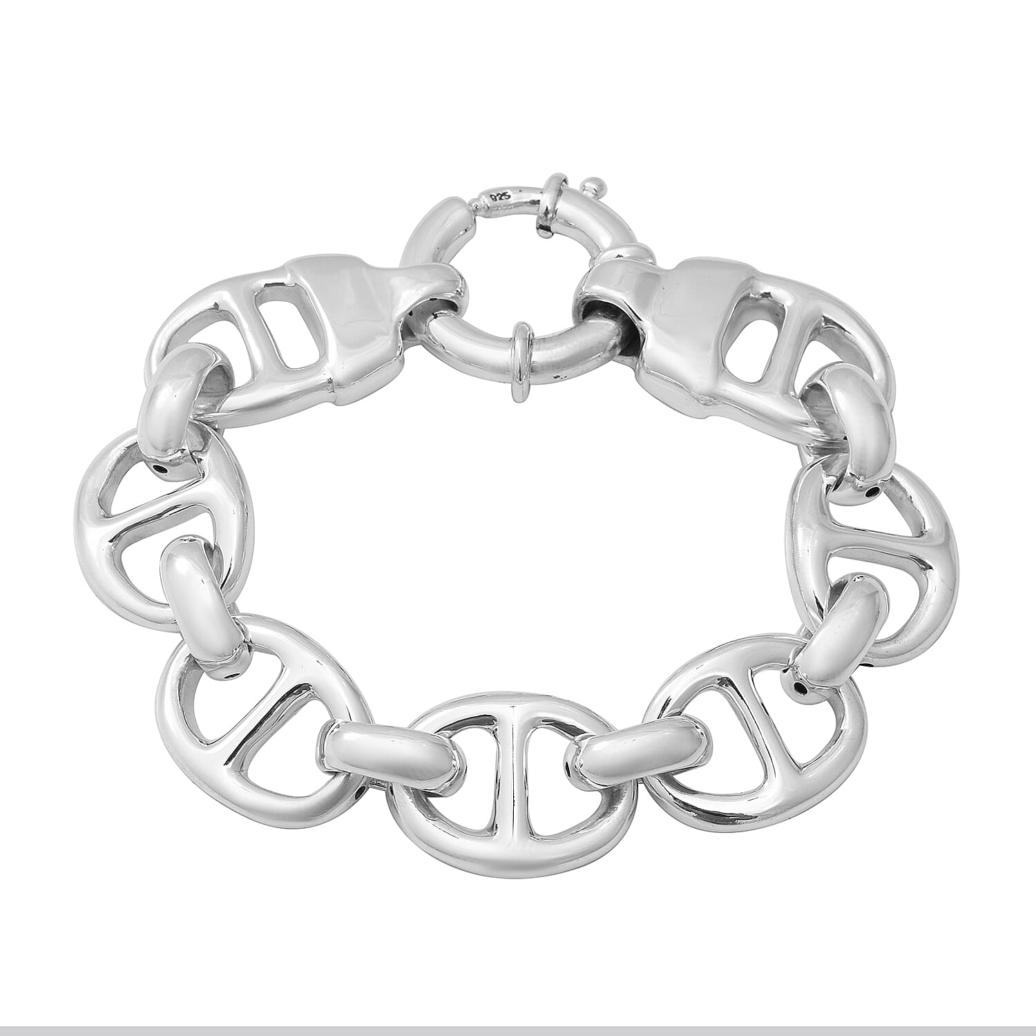 One Time  Close Out Deal- Sterling Silver Link Bracelet (Size 7) with Senorita Clasp, Silver wt 20.90 Gms