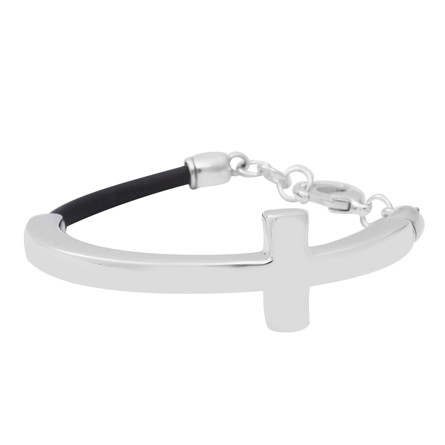 Designer Inspired- Sterling Silver Cross Bracelet (Size 8), Silver wt 19.60 Gms