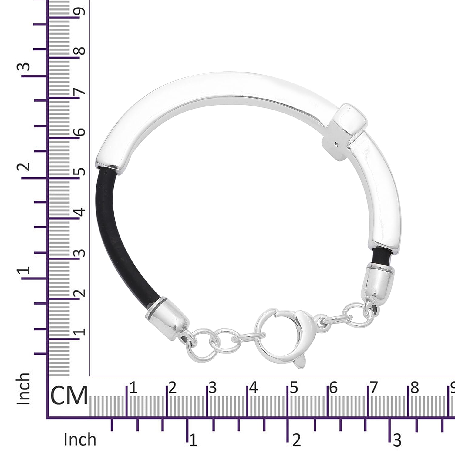 Designer Inspired- Sterling Silver Cross Bracelet (Size 8), Silver wt 19.60 Gms