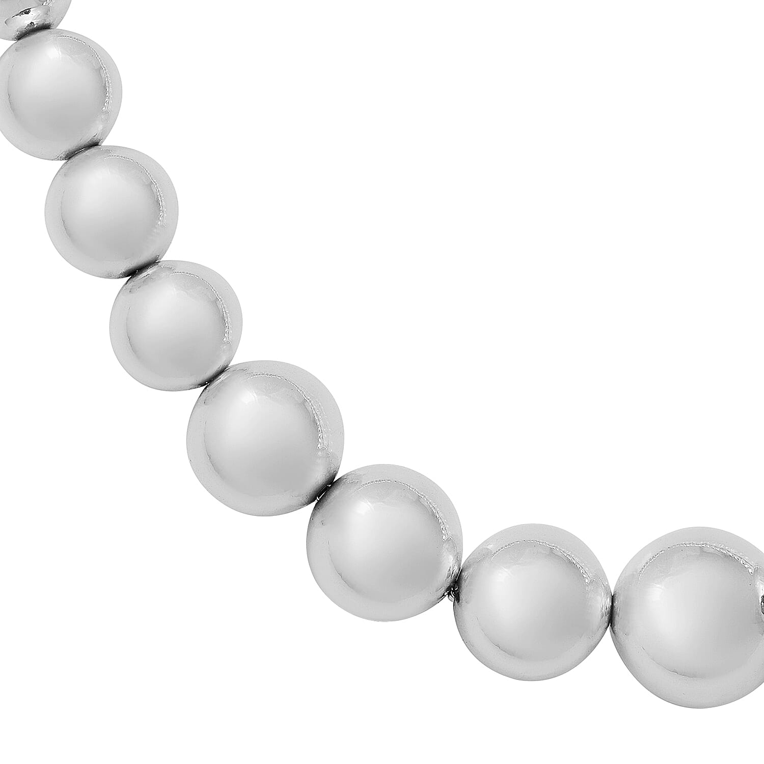 Designer Inspired- Sterling Silver Bead Necklace (Size 20.5), Silver wt 57.90 Gms with Magnetic Lock