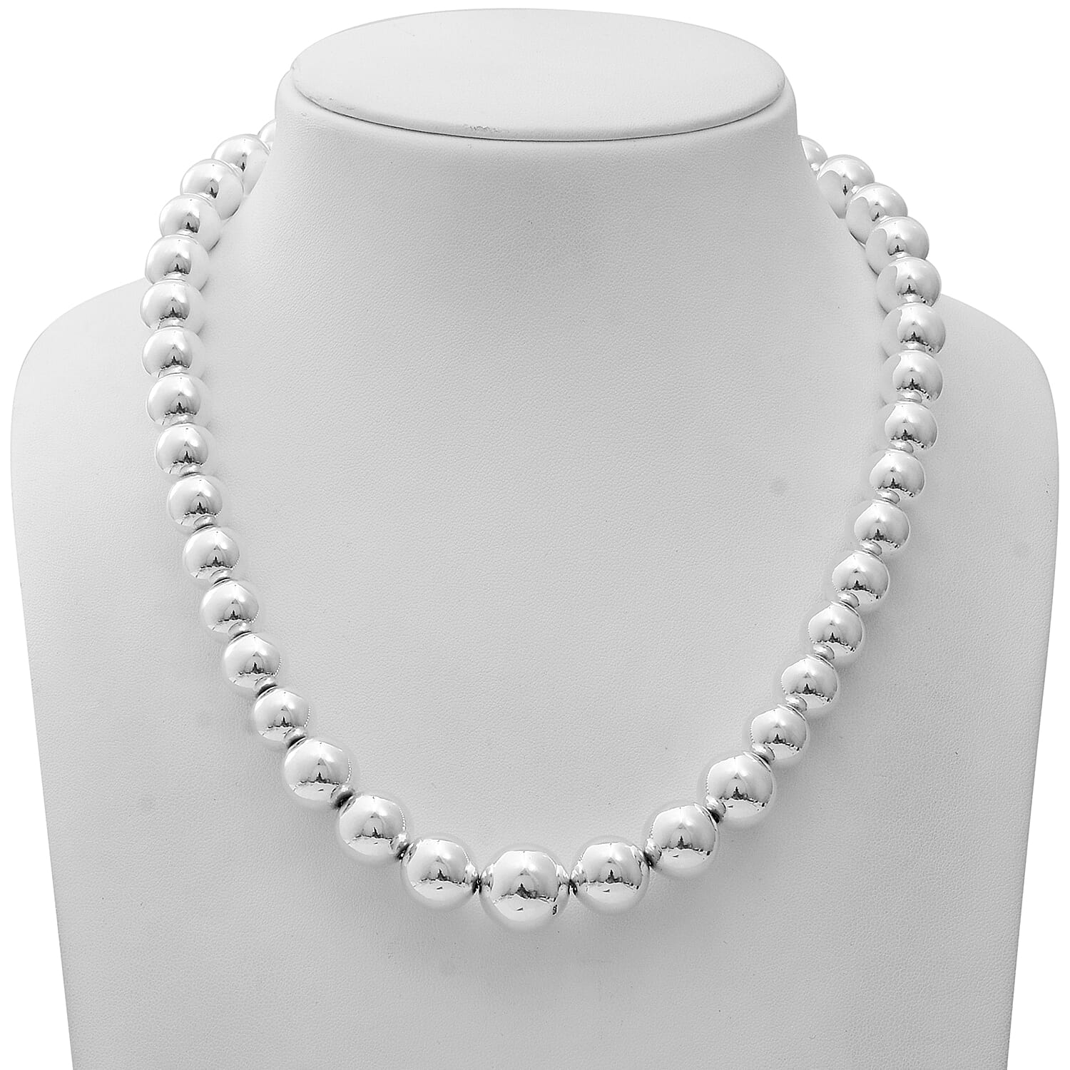 Designer Inspired- Sterling Silver Bead Necklace (Size 20.5), Silver wt 57.90 Gms with Magnetic Lock