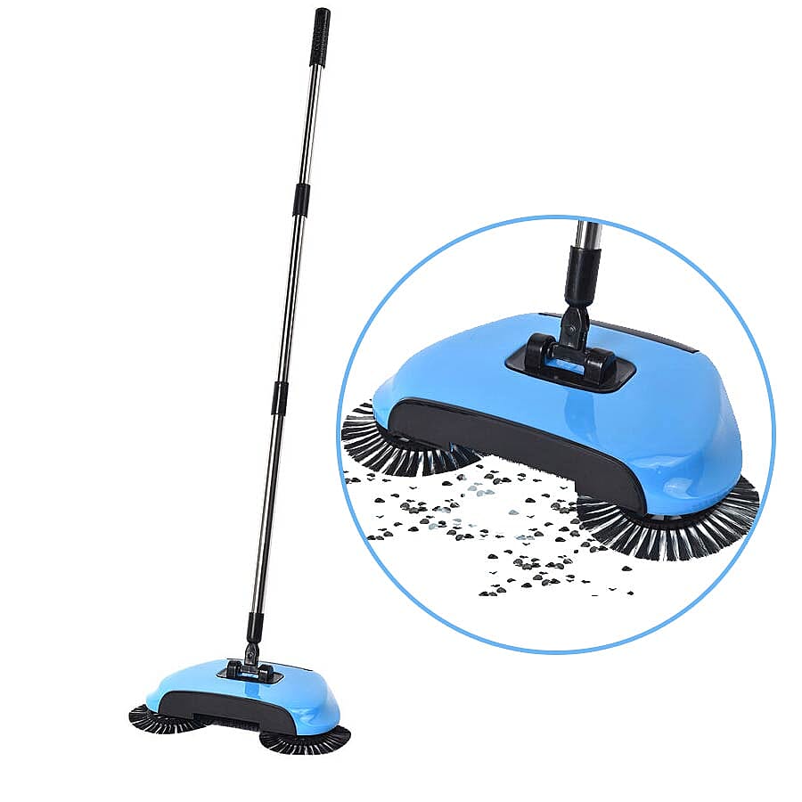 360 Degree Rotating Multi-functional 3-in-1 Sweeper Broom (Size 37x10x22 Cm) - Blue