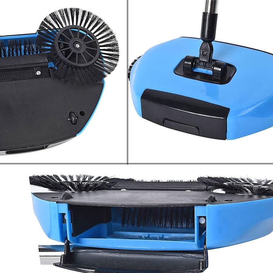 360 Degree Rotating Multi-functional 3-in-1 Sweeper Broom (Size 37x10x22 Cm) - Blue