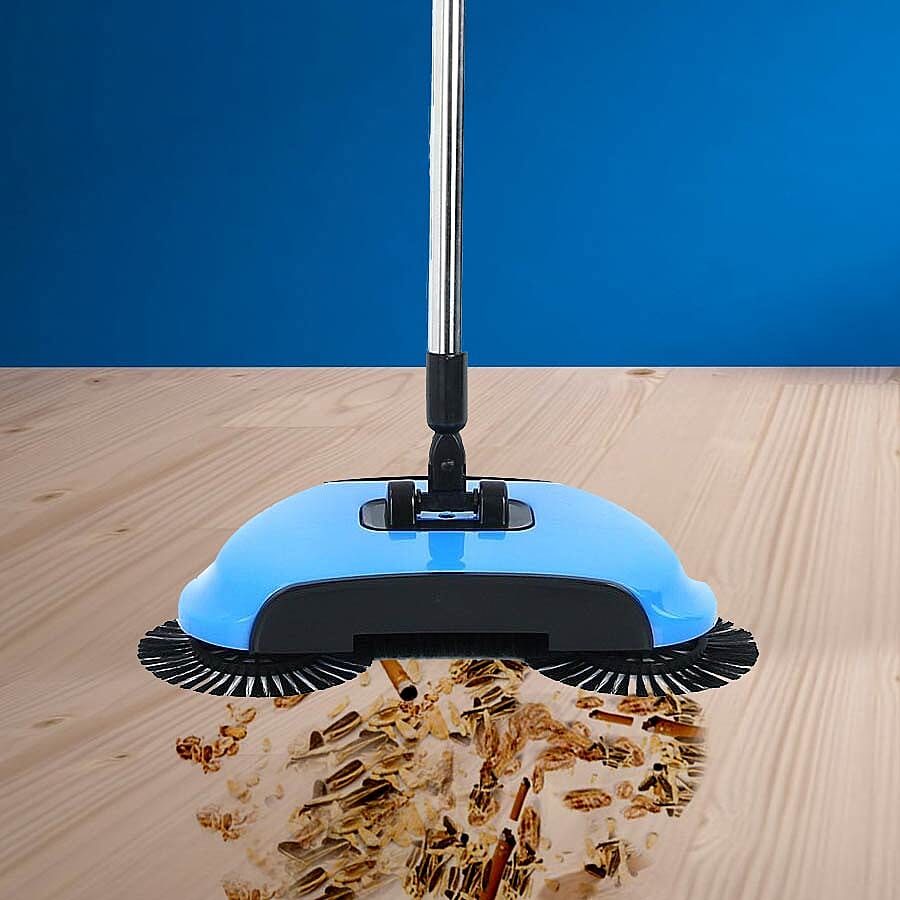 360 Degree Rotating Multi-functional 3-in-1 Sweeper Broom (Size 37x10x22 Cm) - Blue