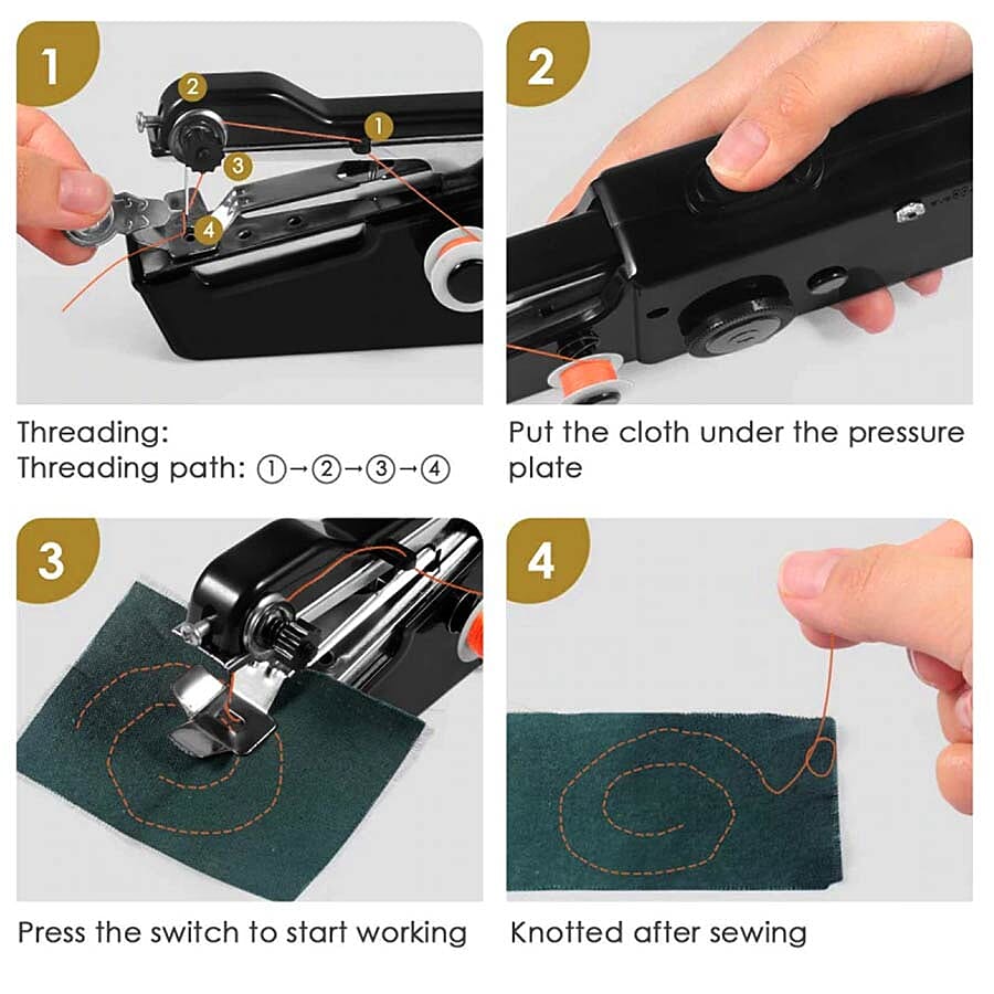 Portable Handy Sewing Machine (Size 21x7.2x4.7cm) - Black