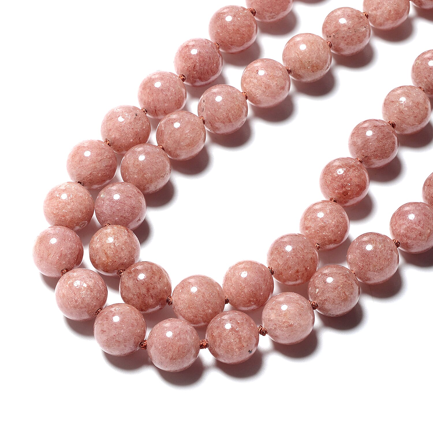 One Time Deal- AAA  Strawberry Quartz (Rnd 12-14mm) Necklace (Size 30) 755.00 Ct.