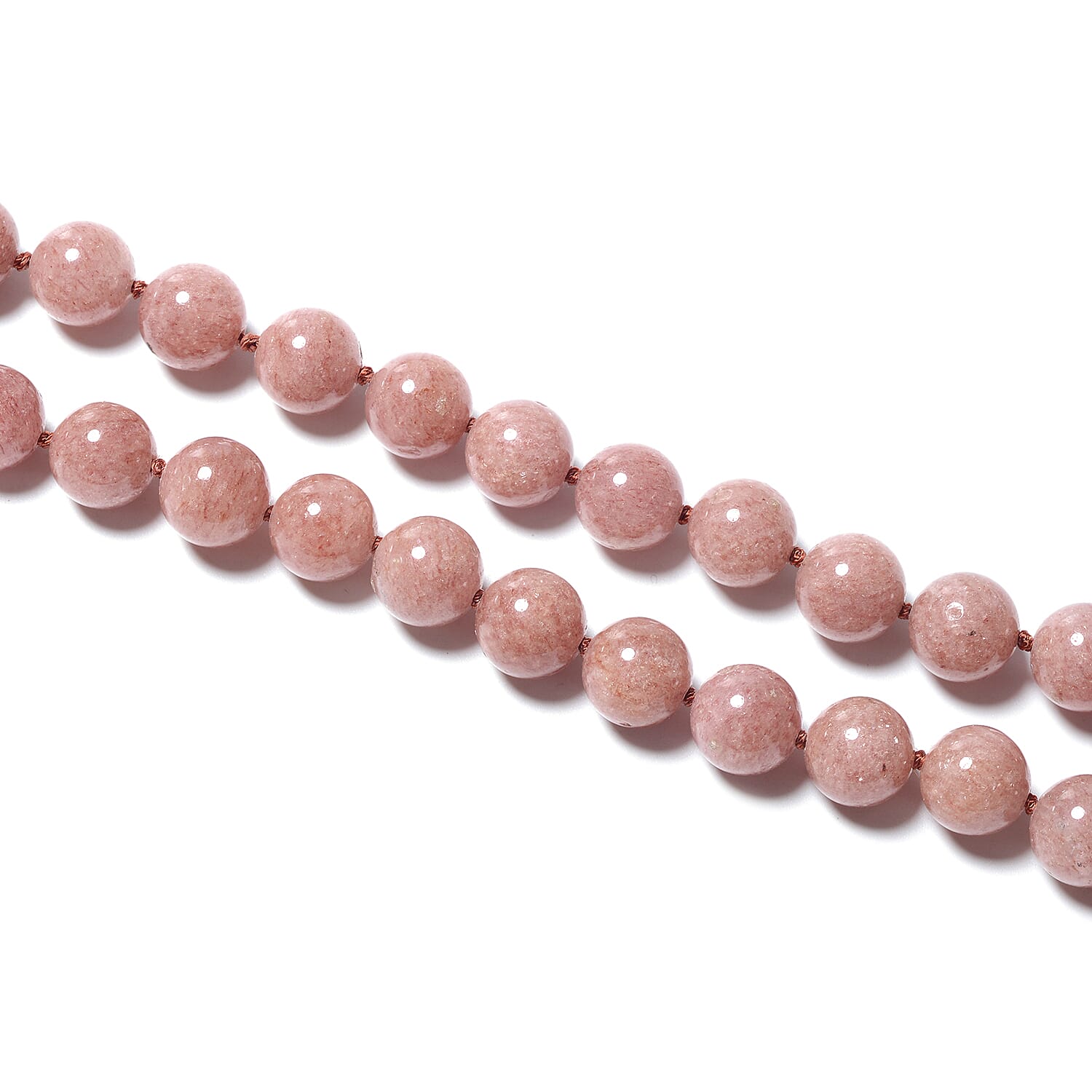 One Time Deal- AAA  Strawberry Quartz (Rnd 12-14mm) Necklace (Size 30) 755.00 Ct.