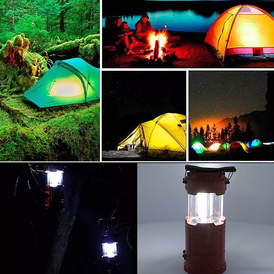 3 in 1 Flame Lantern with white LED Light, Flame Light and Flashlight (3xAA Battery Not Included) (Size 9x14.5 Cm) - Red