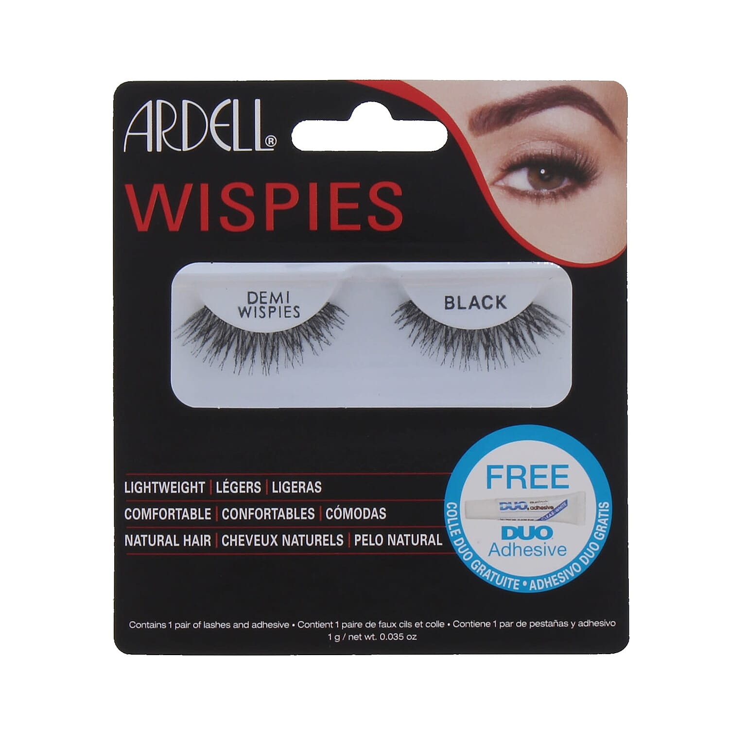 (Option 1 ) Ardell: Wispies Lashes Demi 120 Black with Duo Glue