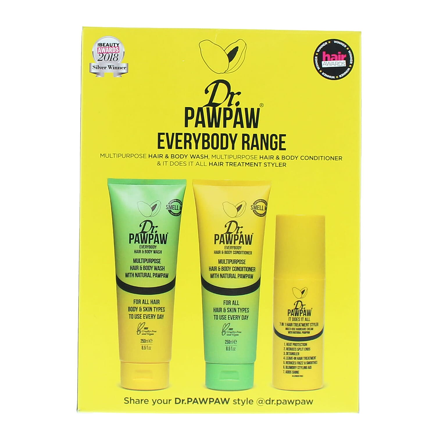 DR.PAW PAW: Everybody 3 Piece Range Set (Shampoo, Body Wash & Hair & Body)