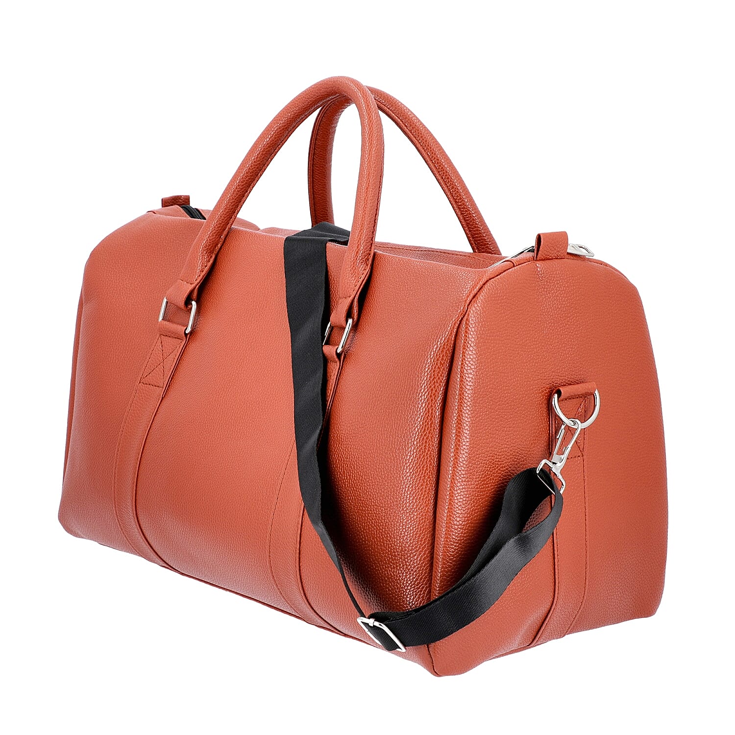 Brick Colour Travel Duffle Bag with Detachable and Adjustable Shoulder Strap (Size 43x17x28 Cm)