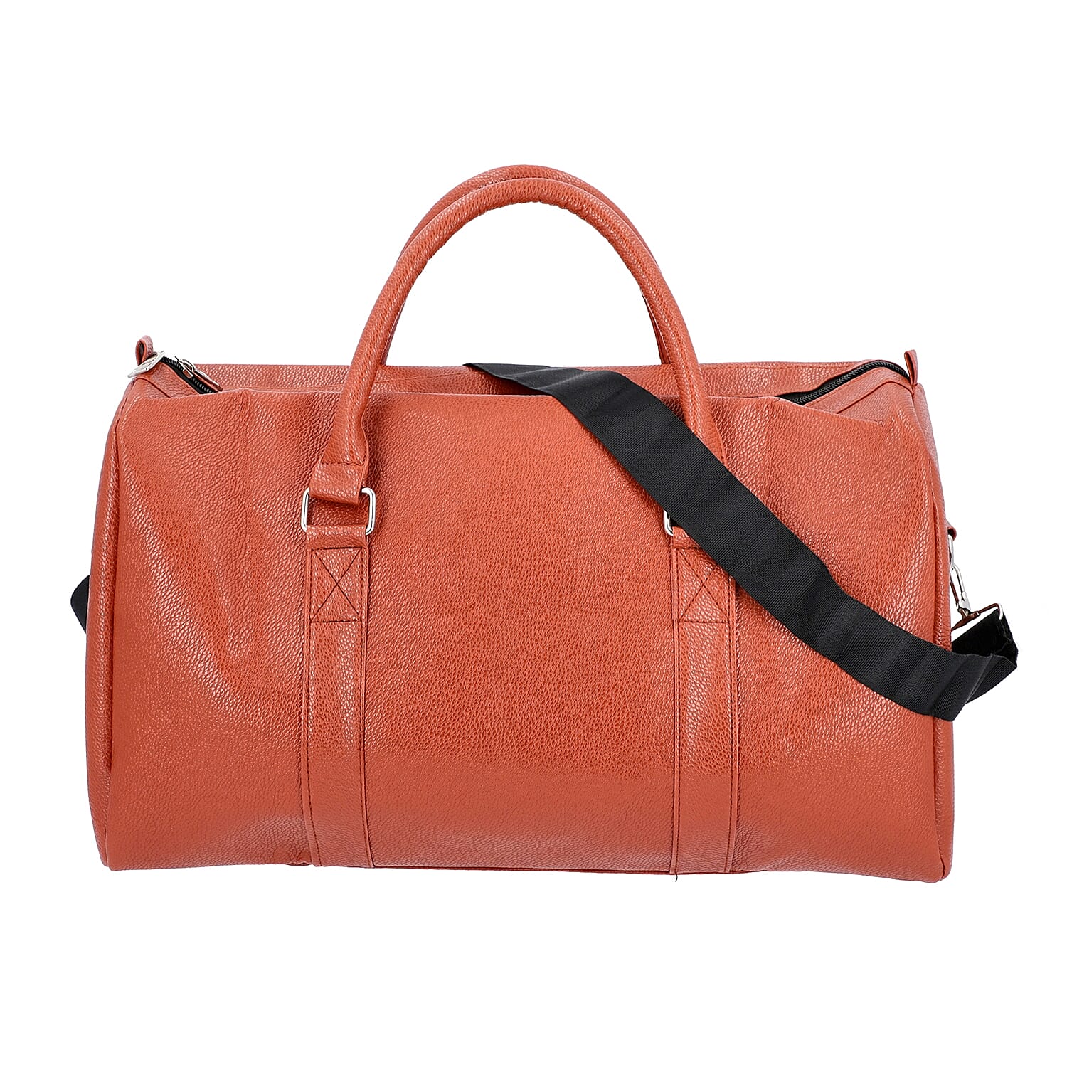 Brick Colour Travel Duffle Bag with Detachable and Adjustable Shoulder Strap (Size 43x17x28 Cm)