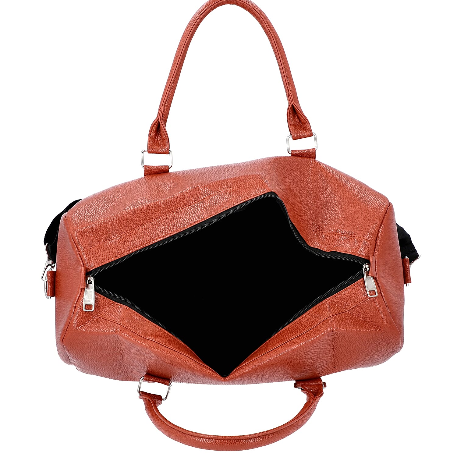 Brick Colour Travel Duffle Bag with Detachable and Adjustable Shoulder Strap (Size 43x17x28 Cm)