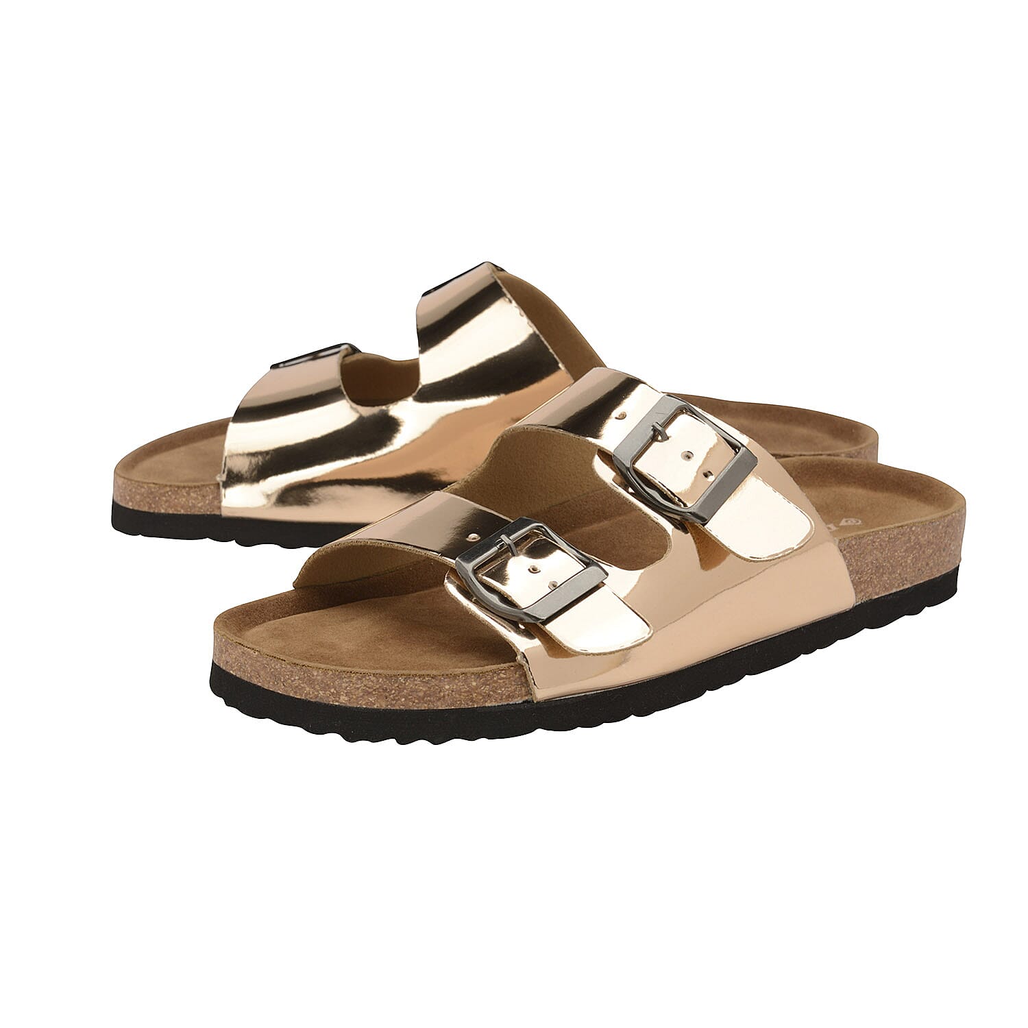 Dunlop Dionne Open Toe Flat Sandals (Size 4) - Rose Gold