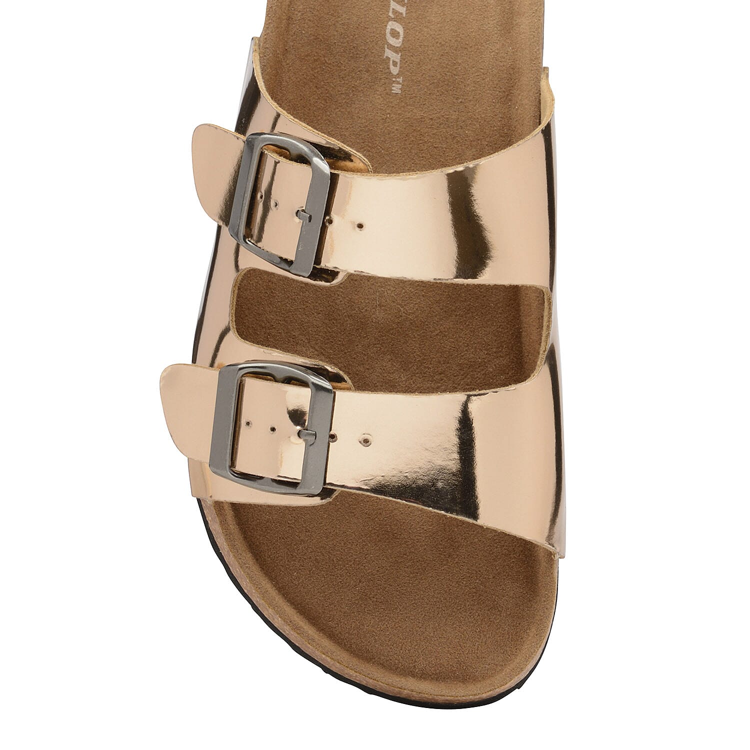 Dunlop Dionne Open Toe Flat Sandals (Size 4) - Rose Gold