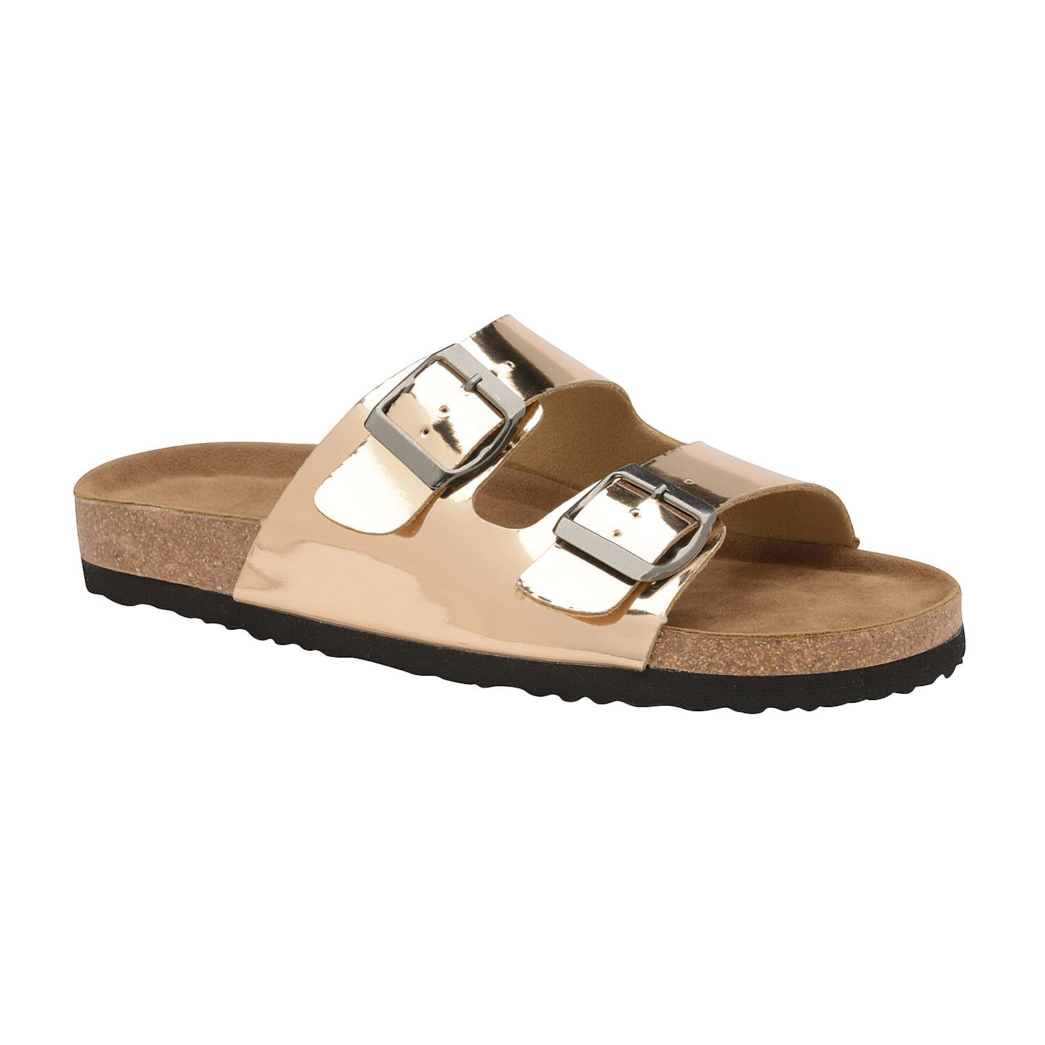 Dunlop Dionne Open Toe Flat Sandals (Size 4) - Rose Gold