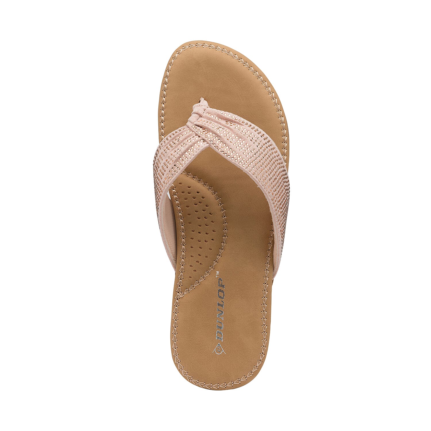 Dunlop Embellished Toe Post Slip on Flat Sandals (Size 4) - Rose Gold